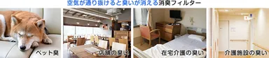 空気が通り抜けると臭いが消える消臭フィルター