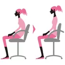 椅子に座った女性の姿勢イメージイラスト