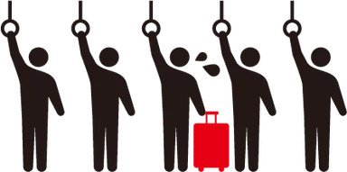 電車とスーツケース