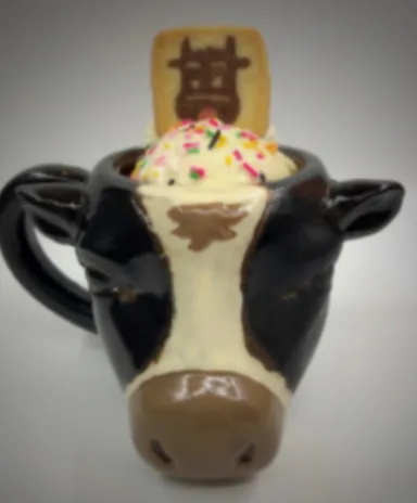 人気な牛さん生首脳みそパフェ