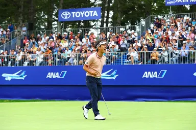 ANNオープンゴルフトーナメントで優勝を決めた瞬間