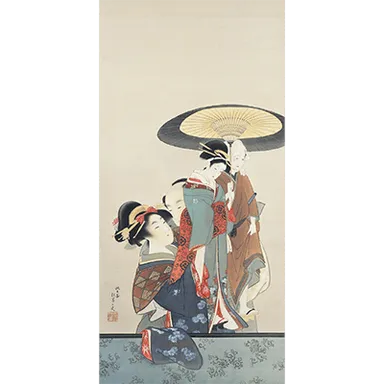 「人形遣之図」上村松園