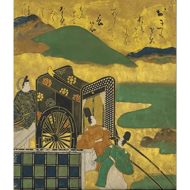 「益田家本 伊勢物語図色紙 第二段『西の京』」俵屋宗達