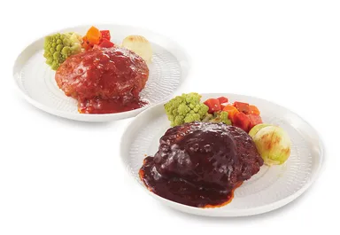 北海道産浜中牛＆ホエイ豚使用ハンバーグセット