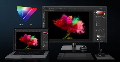 sRGB・Rec.709／Display P3・DCI-P3対応の広い色空間