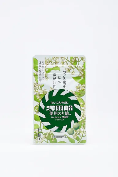 浅田飴薬用のど飴M(抹茶)正面