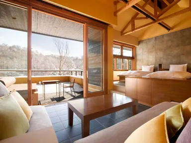 【星のや軽井沢】客室（山路地）・冬景2