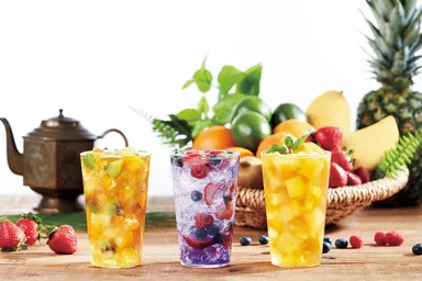 フルーツティー(マンゴーティー右)