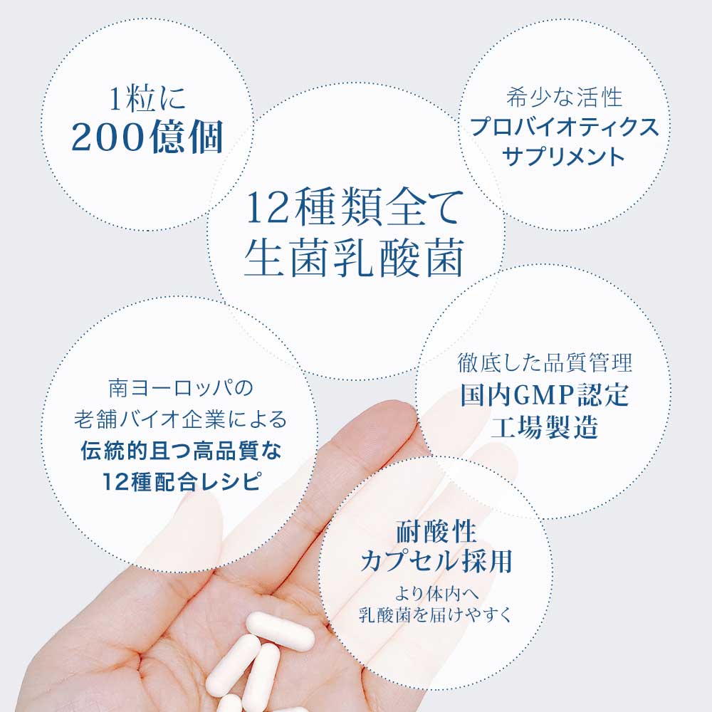 市場 プロバイオティック ビフィズス菌 60粒 乳酸菌 アシドフィルス菌 10種 カゼイ菌 1000億