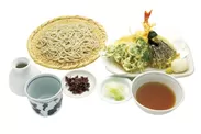 江戸東京野菜と海老・穴子の天もり蕎麦
