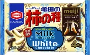 77g 亀田の柿の種 ミルクチョコ＆ホワイトチョコ
