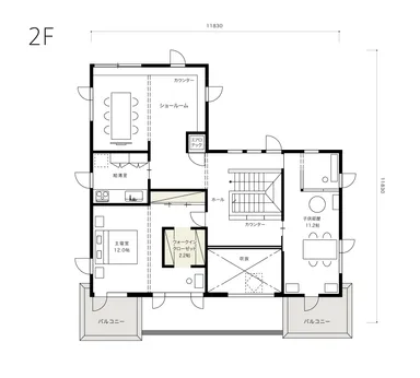 USUKOエコノハ展示場2階平面図