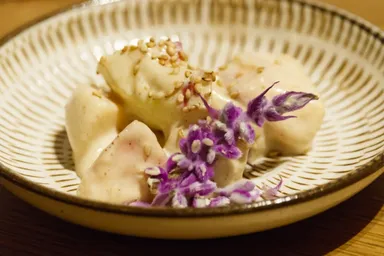 桃のホエイ白和え