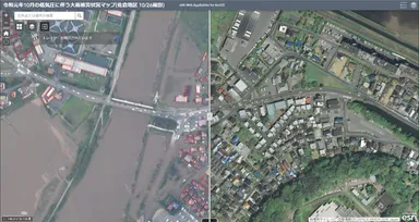 令和元年10月の低気圧に伴う大雨における発災前後画像(佐倉地区：千葉県)