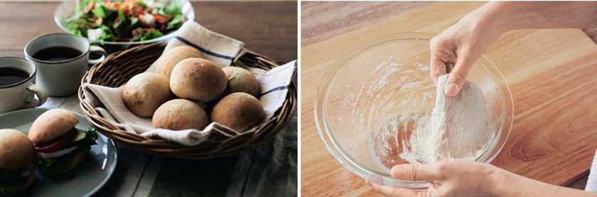 ベルメゾン マンスリークラブ
「こねない」、「電子レンジで発酵」
失敗なしの手作りパンキット!
『いつでもパン曜日』11月1日発売開始