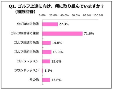 Q1. ゴルフ上達に向け、何に取り組んでいますか？