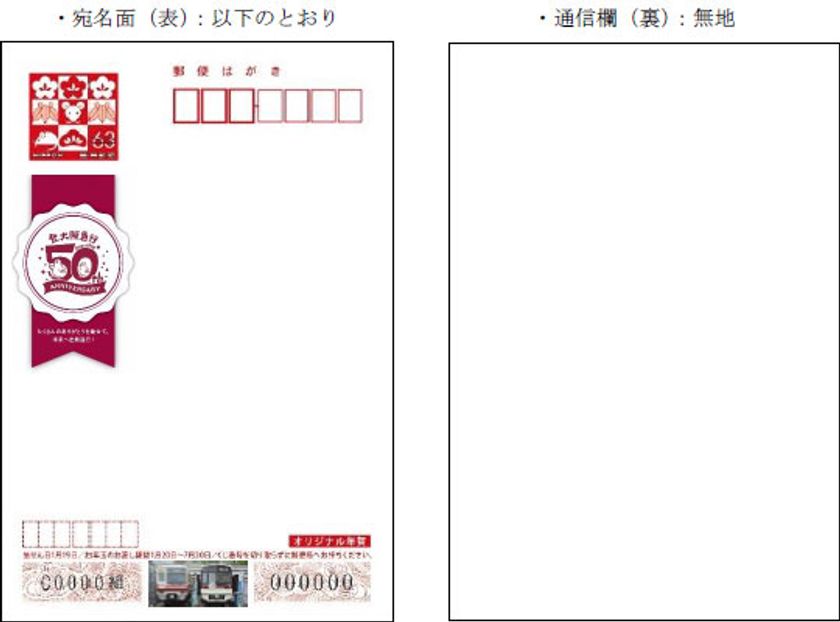 開業50周年事業「北急家族(きたきゅうふぁみりー)プロジェクト」
2020年『北急家族オリジナル年賀はがき』を販売します