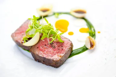 尾崎牛のロースト：すき焼きニュアンス