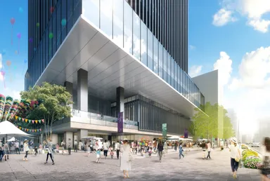 新TODAビル 北西側見上げパース