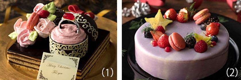 パティシエが趣向をこらした新作が登場。
聖なる夜を大切な人と・・・花束と宝石箱を模(かたど)った
限定ケーキ＆スタイリッシュなすみれ色のクリスマスケーキ
第一ホテル東京にて ご予約受付中