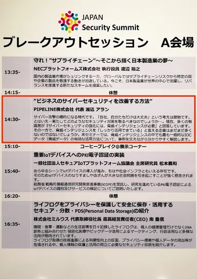 「ジャパンセキュリティサミット2019」セッション