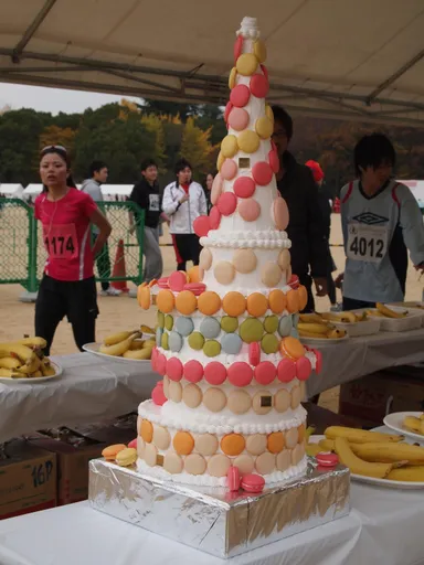 エイドステーション(給水所)に並ぶスイーツ