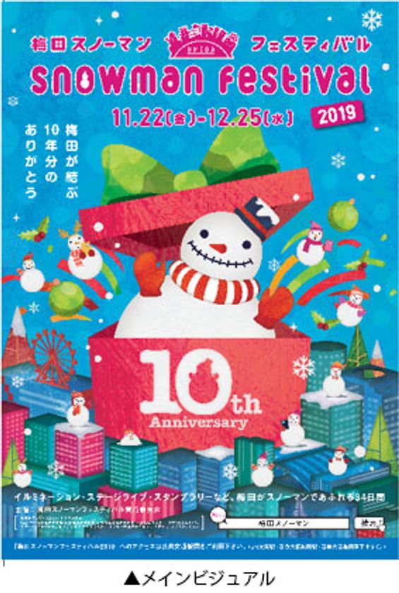 梅田スノーマンフェスティバル2019
～10th Anniversary!!～
11月22日（金）～12月25日（水）開催