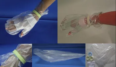 装着簡単！2層構造フィルムでゴムバンドと肌に密着　湯船に入れても大丈夫！