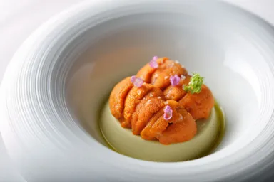 【トマム】ウニをたっぷり使ったリーキのパンナコッタ