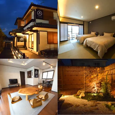 夜外観・和室・リビング・庭