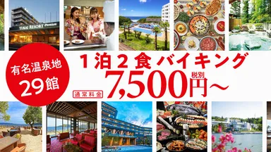 1泊2食バイキング7,500円～(税別)