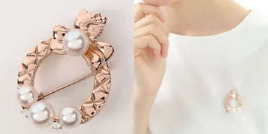 Hello Kitty Pink Sweet Quilt ブローチ