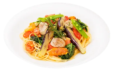 TO THE HERBS「レインボーパスタ～7種類やサイトホタテのペペロンチーノ～」