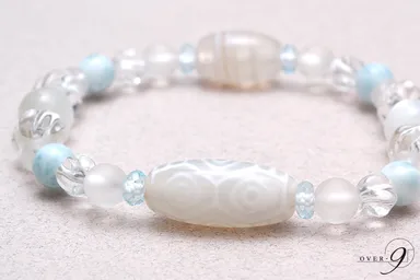 海の宝石 癒しと強運 白龍眼天珠ブレスレット