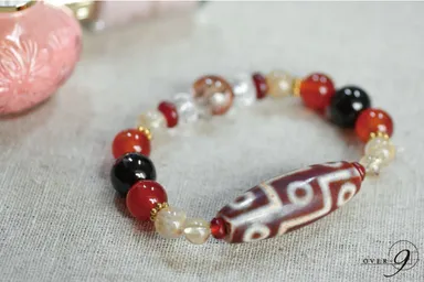 紅緋色の宝珠 開運 九眼天珠ブレスレット