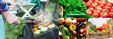 左：共有広場、BBQイメージ　右：マルシェイメージ