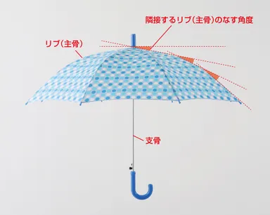 隣接するリブのなす角度についての図(当協会作成)