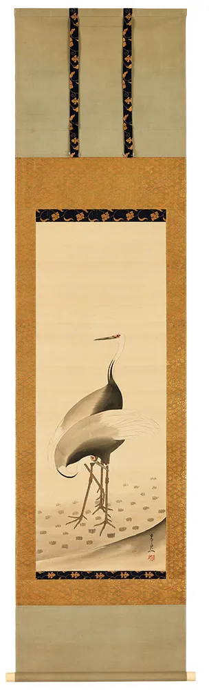 鈴木其一「鶴亀図」右幅