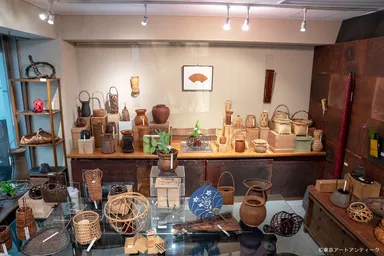 普段の生活に取り入れてほしいと開催した竹籠の展示　花筥-HANABAKO-