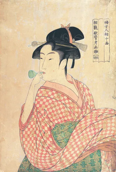 喜多川歌麿「婦女人相十品 ポペンを吹く娘」江戸時代／寛政4-5年(1792-3)頃、大判錦絵、 メトロポリタン美術館蔵　Image copyright (C)The Metropolitan Museum of Art / Image source:Art Resource,NY 展示期間：2020年4月21日~5月10日(愛知会場)