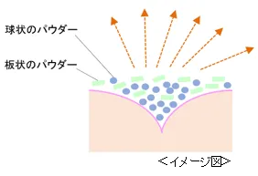 ソフトフォーカス効果のある2種類のパウダー