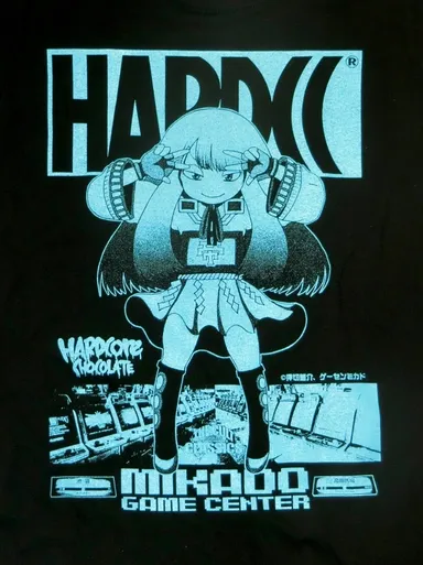 ゲーセンミカド×ハードコアチョコレート「ミカドちゃん」Tシャツ(教育の敗北ブラック)_3
