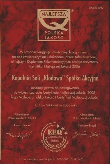 ポーランドベスト品質賞