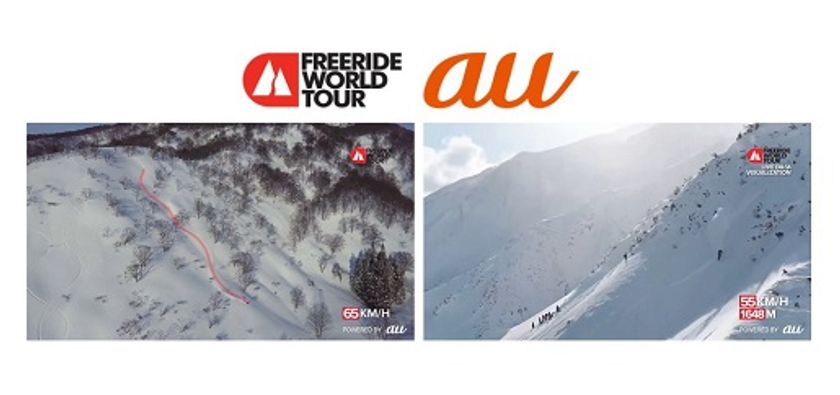 FWT Hakuba 2020でスマホの位置情報やドローンを活用し
選手の滑走データを表示した映像を配信
