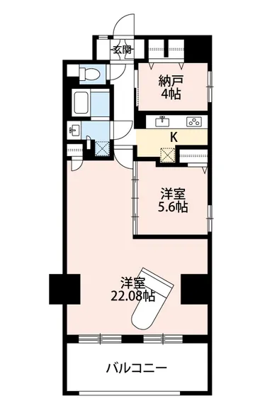 ミュージション朝霞本町Cタイプ間取り図