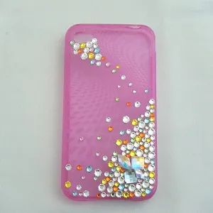 スワロフスキー iPhone4 CASE ハードケース ピンクシェル デコレーション