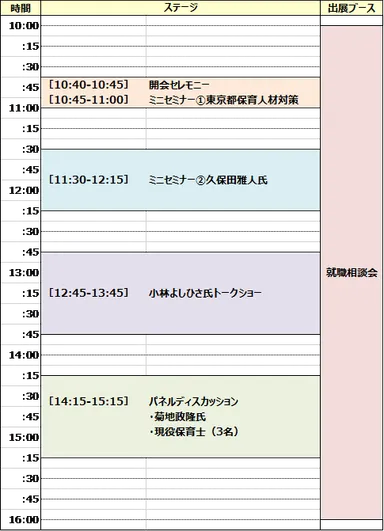 当日タイムテーブル