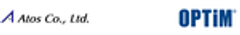 株式会社オプティム、Atos株式会社のロゴ