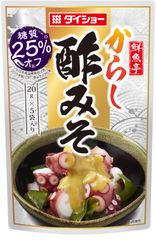 糖質25％オフでもおいしさそのまま！みそベースに昆布とからし、かぼす果汁の風味を効かせた『鮮魚亭 糖質オフ からし酢みそ』が2月3日新発売