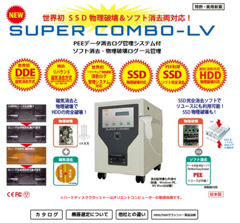 外部委託しない 磁界値目視データ消去マシーン Super Combo Lv を2020年2日5日リリース オリエントコンピュータ株式会社のプレスリリース